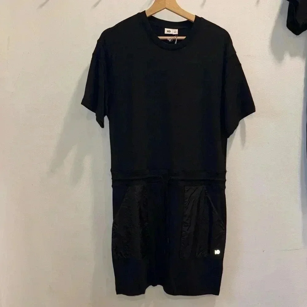 Tentree Soft Terry Light Contrast Dress - Black Sizes Small, Medium and Large